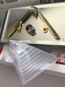 Light Fixture w/ Bulbs New / In Box. Three Lights w Ice Shaded Covers