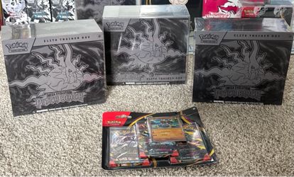Pokemon TCG Pitch Black Elite Trainer Box ETB Pokemon Center Exclusive + 2 Reg*ETBs  and 3pack blister