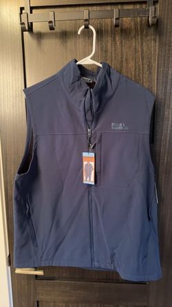Eddie Bauer Men's L Navy Soft Shell Full Zip Outdoor Vest 0424
