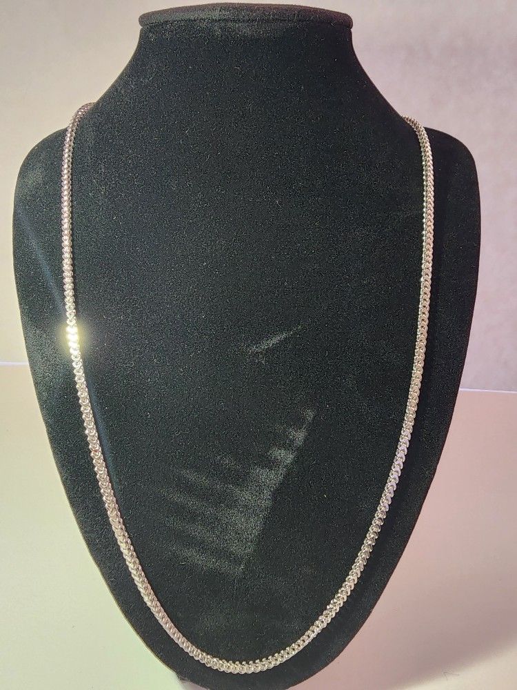 Rhodium Dipped .925 Sterling Silver Franco