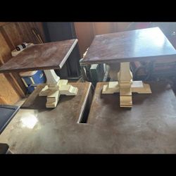 2 Small   Wooden  And Tables 