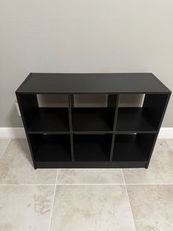 Black 6-Cube Storage Organizer Shelf