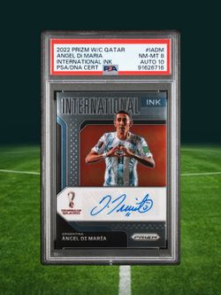 2022 Panini Prizm FIFA World Cup Angel Di Maria International Ink Auto Signed