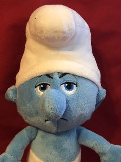 2011 - Grouchy SMURF plush plushie doll 8” tall, Smurfs SMURFS toy sale! 🥳 free surprise gift included with this doll! 💙💙😍