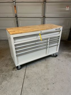 New Husky Modular Tool Storage 52 in. W White Mobile Workbench Cabinet