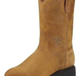 NEW SZ  11 Ariat Men Sierra Work Boots Soft Roper Aged Bark Boot