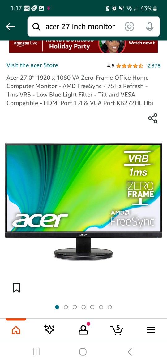 Acer Monitor. Gaming Monitor. Computer Monitor