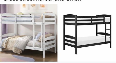 $230 twin bunk bed not including mattress /$299 full twin / $375 with 2 mattress /$450 with full twin mattress
