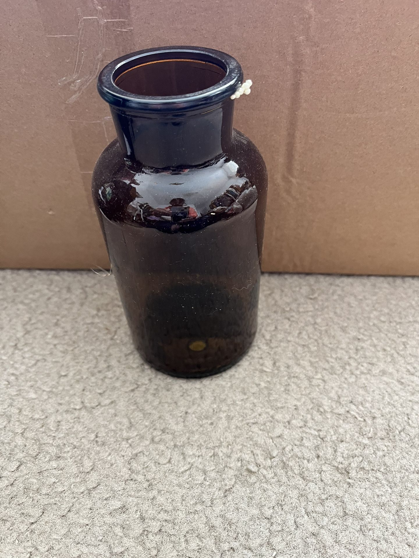 New Set of 8 amber glass brown medicine home decor wedding bottles