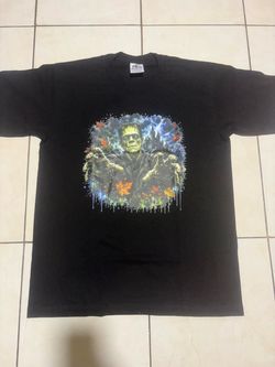 Halloween Frankenstein Graphic T-Shirt Black