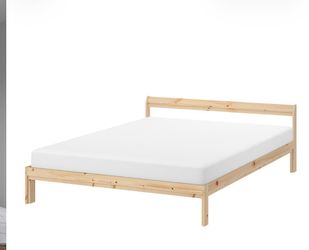 Solid Pine Wood Bed Frame,full with slatted bed base and mattress