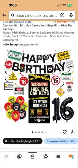 16 th birthday decorations