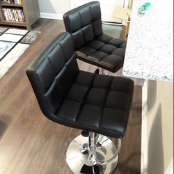 New $40 each Square Barstool Chair Swivel Bar Stool PU Leather (Adjustable Seat Height 24-32”) 