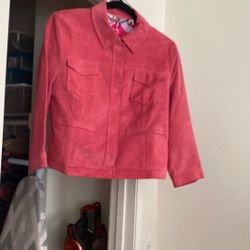 Tahari Cropped Leather Jacket (L)