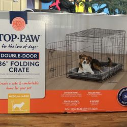 Top Paw 36″ Folding Dog Crate – Like New