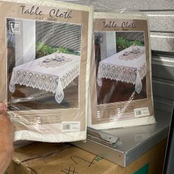 NEW  TWO Vinyl Crochet Table Cloth 60”x90”