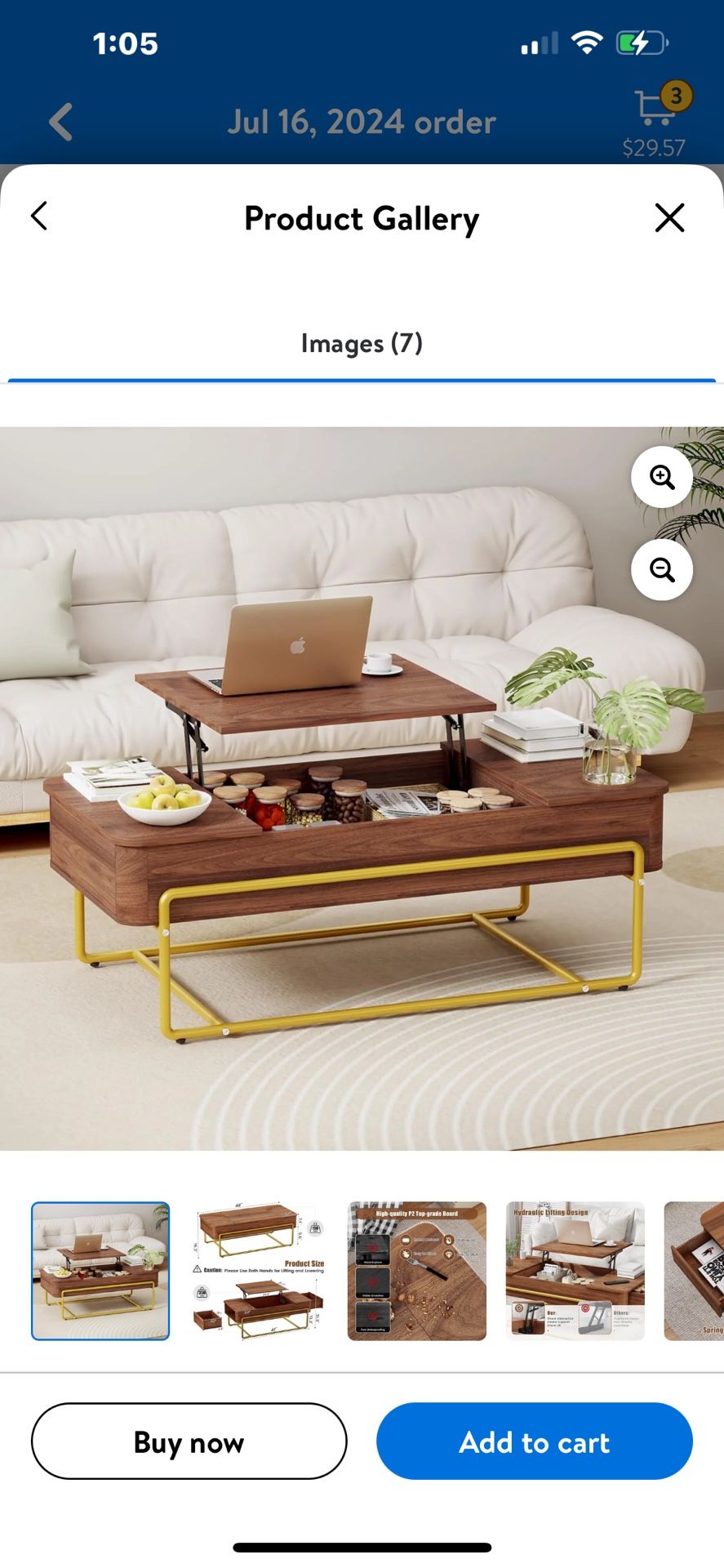 Lift Top Coffee Table $120