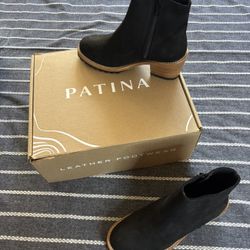 Brand New Black Leather Ankle Boots