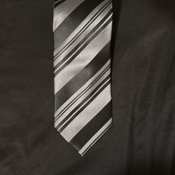 Black/Silver Striped Tie