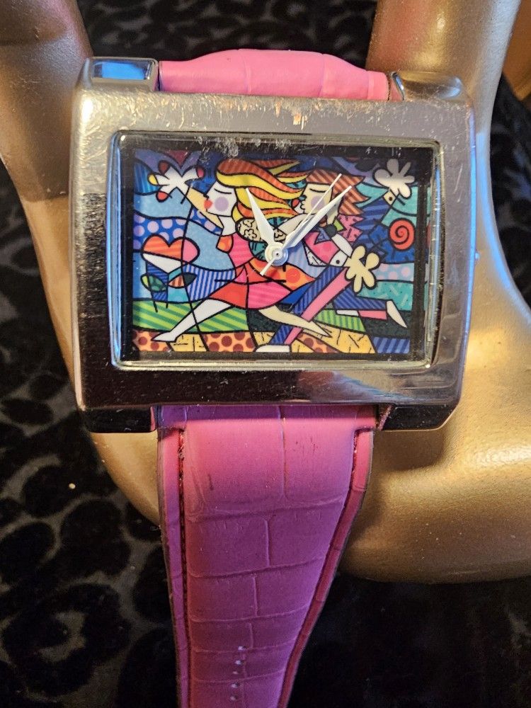 $10.00 - Watch, Romero Britto/Women - Leather Strap! Needs Battery - Lowest Price Offer!