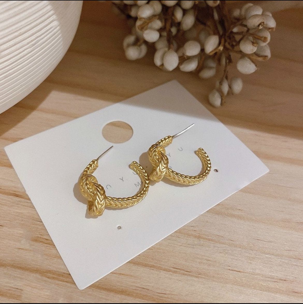 New Knot Hoop Earrings, Valentines Gift