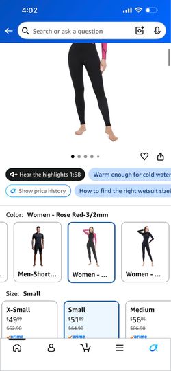 Woman’s wet suit