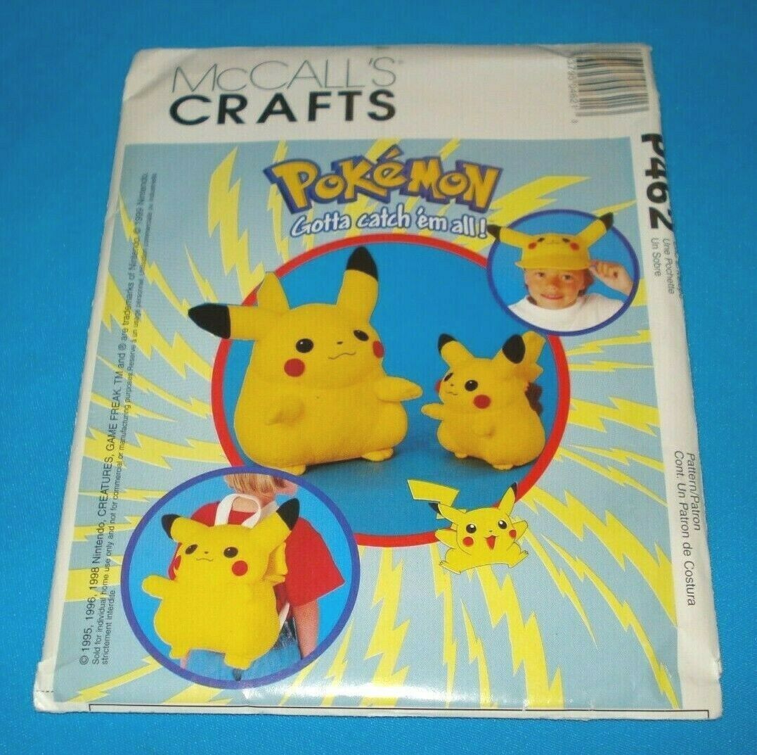 McCalls Pokemon Pikachu Accessory Pattern #P462