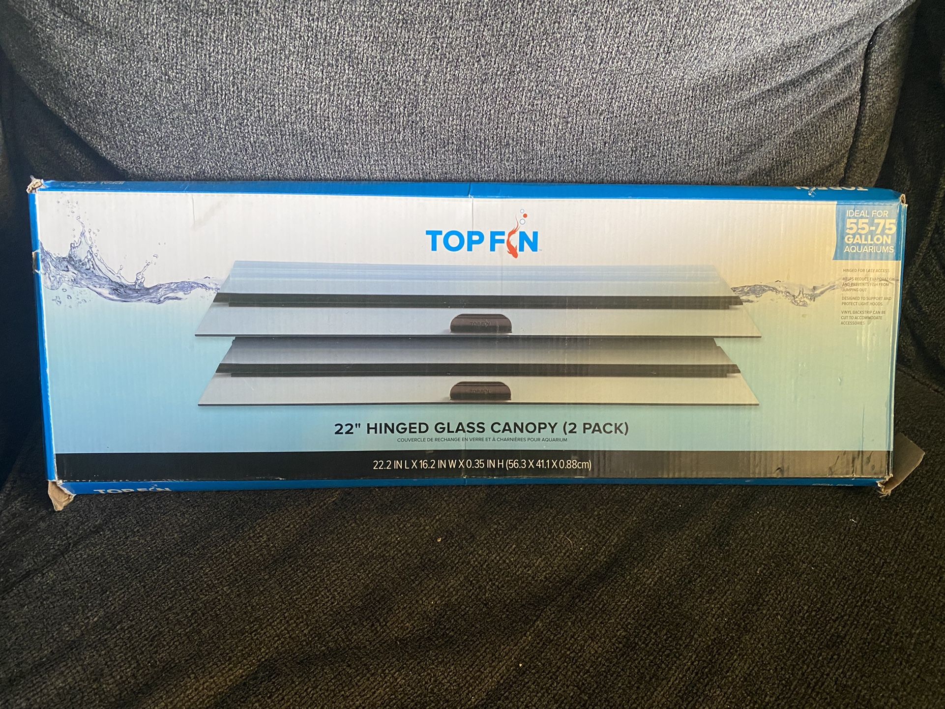 Top Fin® 22" Hinged Glass Canopy