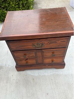 Wood End Table with Drawers