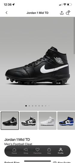 Size 12 Men Jordan Football Cleats, New $125