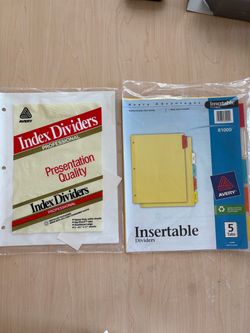 5 Tab Avery Insertable Dividers