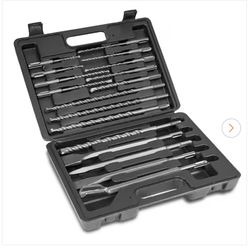 SDS-Plus Tungsten Carbide Rotary Hammer Drill and Chisel Metric Bit Set (17-piece)