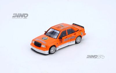 Inno64 1:64 Mercedes-Benz 190E Pandem Rocket Bunny Jagermeister Orange Diecast Car Model