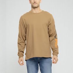 Timberland Pro Men’s Core Logo Dark Wheat Long Sleeve T-Shirt Sz L