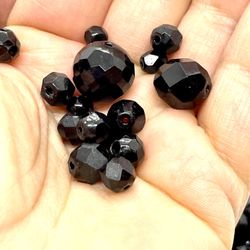 Antique Mourning Crystal Beads