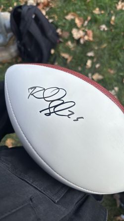 Autographed Football with Signature and Number