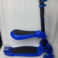 Hurtle 3-Wheeled Scooter for Kids Adjustable seat, sit or stand, Blue