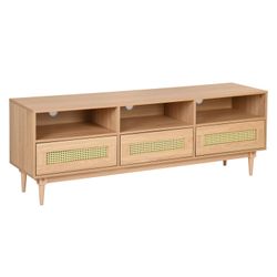 Homy Casa OBERT OAK 64.37" TV Cabinet Entertainment Center