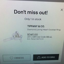 Tiffany & Co Diamond Loving Heart Cocktail Ring