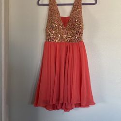 Coral Sequin Dress