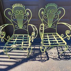 Antique Vintage Wrought Iron Chairs