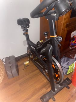 SND Indoor Cycling Bike Stationary - Exercise Bike for Home Cardio Gym, Workout Bike with Comfortable Seat Cushion, Silent Belt Drive, iPad Holder