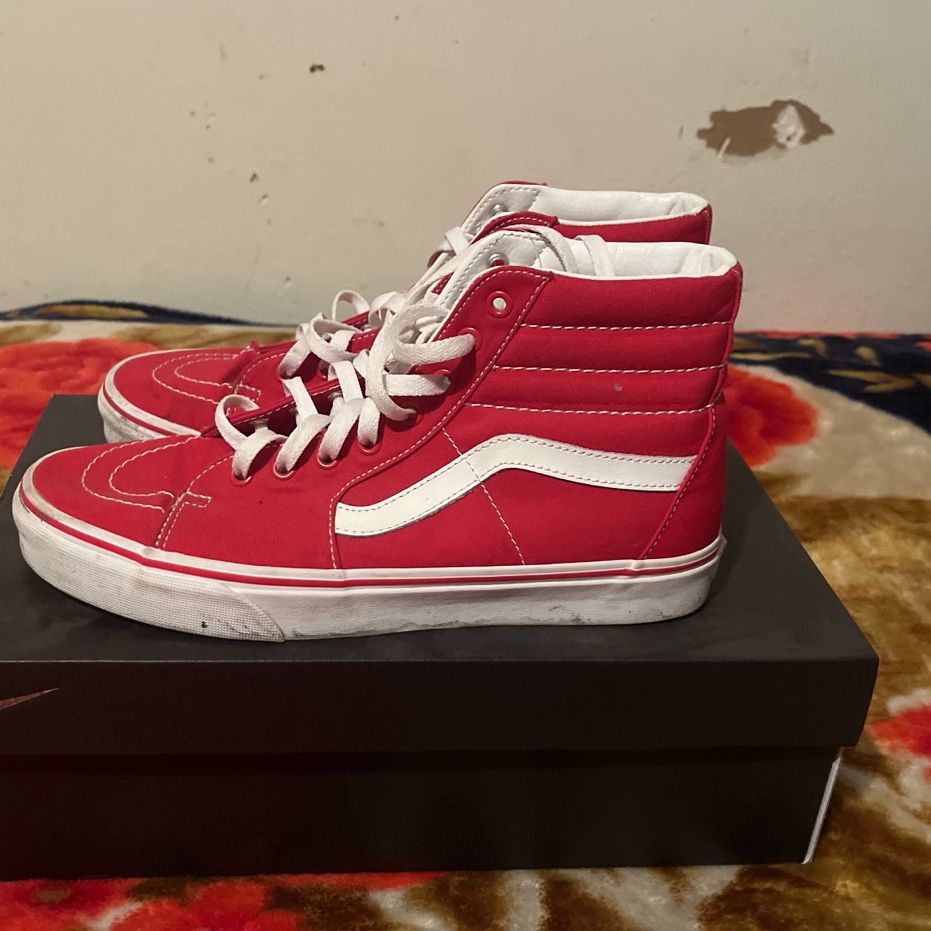 Red High top Vans 