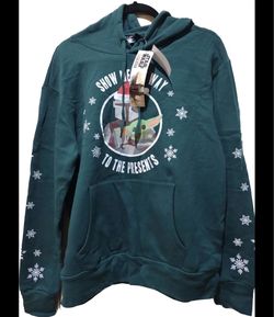 Mandaloroan Star Wars Ugly Sweater hoodie Baby Yoda size large