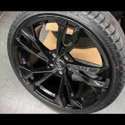 Audi New 19” Blk RS Styie Rims New Tires Pkg A4 A5 A6 