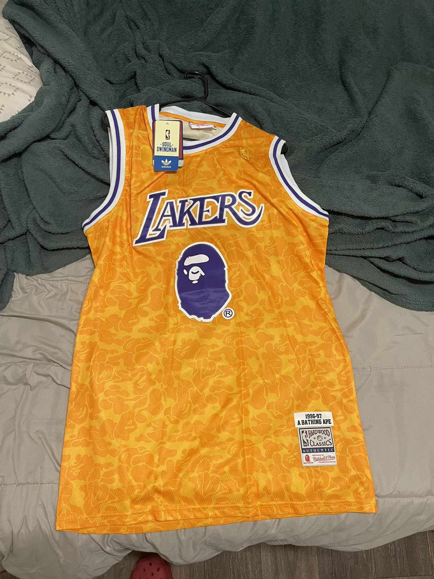 Bape X Mitchell & Ness Lakers Swingman Jersey