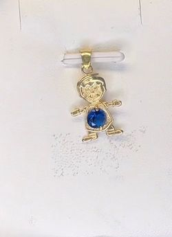 14k Gold Birthstones Boy Pendant