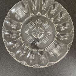 Deviled Egg Plate – Glass, Vintage, Federal Design, 10 3/4 Inches Wide
