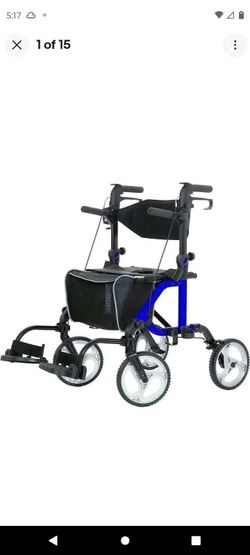 2-in-1 Rollator Walker and Transport Chair with footrest