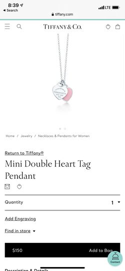 Pink Tiffany & co. Pendant Necklace